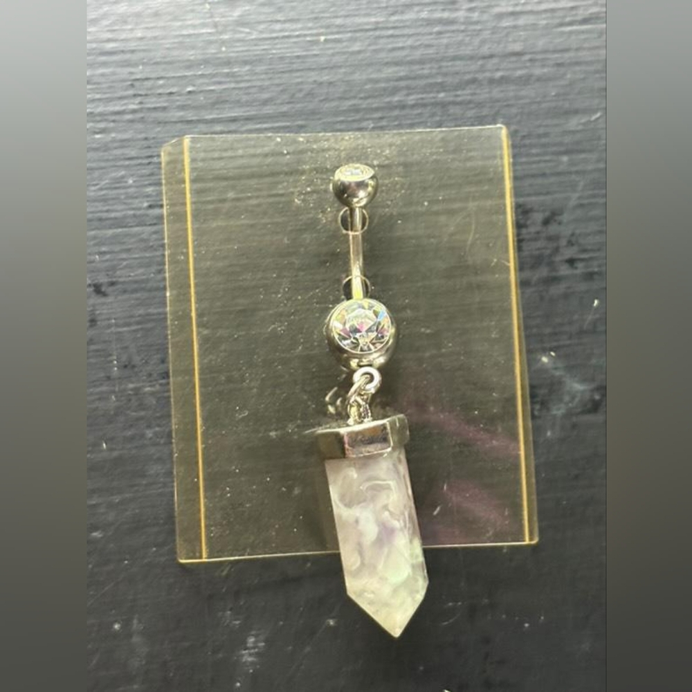 Silver Crystal Naval Piercing